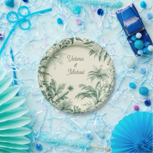 Tropische Hawaiiaanse eiland bruiloft Papieren Bordje (Feest)