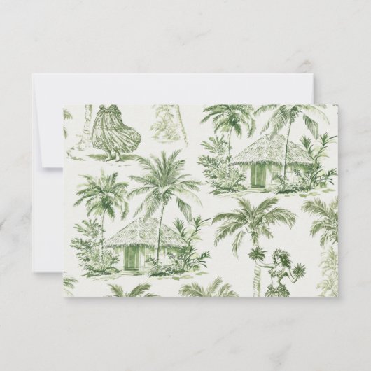 Tropische Hawaiiaanse eiland bruiloft RSVP Kaart (Achterkant)