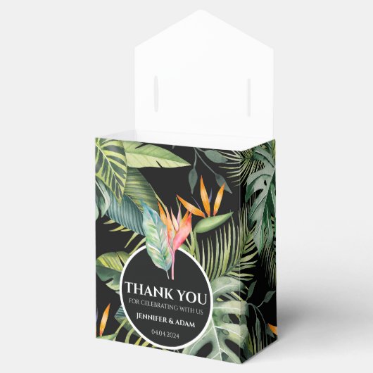 Tropische Hawaiiaanse Heliconia Bruiloft Dank je T Bedankdoosjes (Geopend)
