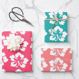 Tropische Hawaiiaanse hibiscus bloemen Inpakpapier Vel
