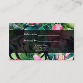 Tropische Hawaiiaanse Hibiscus Floral Verwijs een  Aanbevelingskaartje (Achterkant)