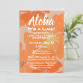 Tropische Hawaiiaanse Luau Afstudeerfeest Uitnodig Kaart (Staand voorkant)