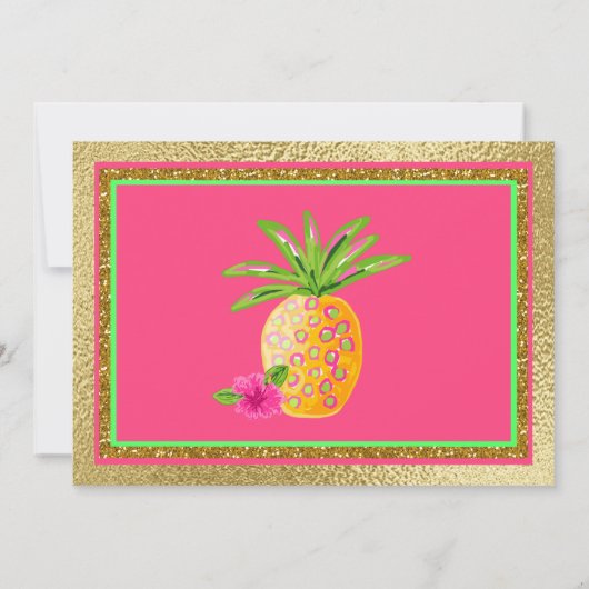 Tropische Hawaiiaanse Luau verjaardagsfeestje uitn Kaart (Achterkant)