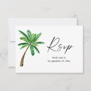 Tropische Hawaiiaanse palmboom met maaltijd RSVP k Kaartje