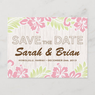Tropische Hawaiiaanse Save the Date briefkaart