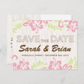 Tropische Hawaiiaanse Save the Date briefkaart (Voorkant / Achterkant)