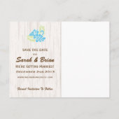 Tropische Hawaiiaanse Save the Date Turquoise Aankondigingskaart (Achterkant)