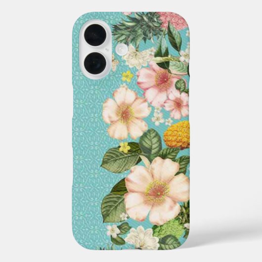 Tropische Hawaiiaanse Turquoise iPhone Case (Achterkant)