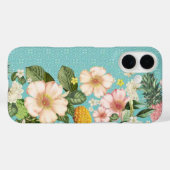 Tropische Hawaiiaanse Turquoise iPhone Case (Achterkant (horizontaal))