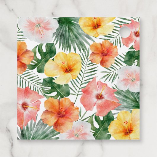 Tropische Hawaiiaanse verjaardagsfeestje cadeau la Bedankjes Labels (Achterkant)