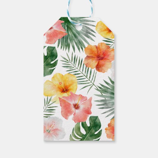 Tropische Hawaiiaanse verjaardagsfeestje cadeau la Cadeaulabel (Achterkant)