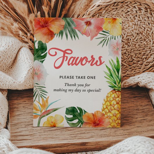 Tropische Hawaiiaanse verjaardagsfeestje is een fa Reclamebord Met Voetstuk