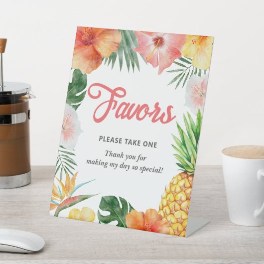 Tropische Hawaiiaanse verjaardagsfeestje is een fa Reclamebord Met Voetstuk (Insitu)