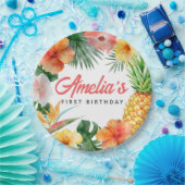 Tropische Hawaiiaanse verjaardagsfeestje papier Bo Papieren Bordje (Feest)