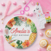 Tropische Hawaiiaanse verjaardagsfeestje papier Bo Papieren Bordje (Feest)