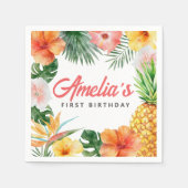 Tropische Hawaiiaanse verjaardagsfeestje servetten (Voorkant)