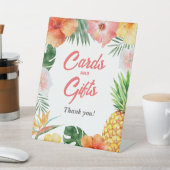 Tropische Hawaiiaanse verjaardagskaarten en gesche Reclamebord Met Voetstuk (Insitu)