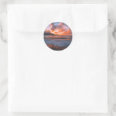 Tropische Hawaiian Beach Sunset Ronde Sticker (Tas)