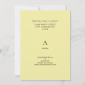 Tropische Hawaiian Floral Birthday Party Yellow Kaart (Achterkant)