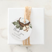 Tropische Hawaiian Floral & Coconut Bedankjes Labels (In situ)