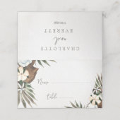 Tropische Hawaiian Floral & Coconut Plaatskaartje (Buitenkant ongevouwen)