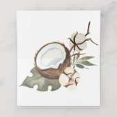 Tropische Hawaiian Floral & Coconut Plaatskaartje (Binnenkant ongevouwen)