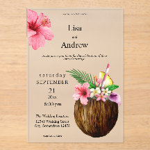 Tropische Hawaiian Floral & Coconut Wedding