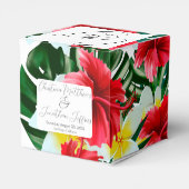 Tropische Hawaiian Flowers Elegant Wedding Bedankdoosjes (Achterkant)