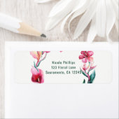 Tropische Hawaiian Flowers Elegant Wedding Party Etiket (Insitu)