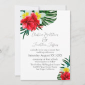Tropische Hawaiian Flowers op White Elegant Kaart (Voorkant)