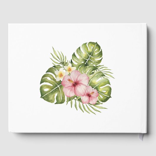 Tropische Hawaiian Flowers Weddenschap Gastenboek (Achterkant)