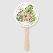 Tropische Hawaiian Flowers Weddenschap Handwaaier (Achterkant)