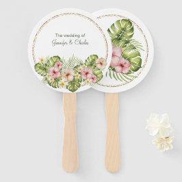Tropische Hawaiian Flowers Weddenschap Handwaaier