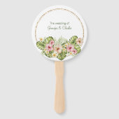 Tropische Hawaiian Flowers Weddenschap Handwaaier (Voorkant)