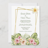 Tropische Hawaiian Flowers Weddenschap Kaart (Voorkant)