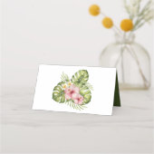 Tropische Hawaiian Flowers Weddenschap Plaatskaartje (Achterkant)