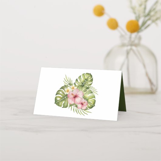 Tropische Hawaiian Flowers Weddenschap Plaatskaartje (Achterkant)