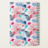 Tropische Hawaiian Hibiscus & Palm Leaf Waterverf Planner (Achterkant)
