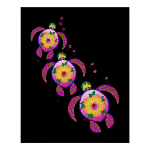 Tropische Hawaiian Honu Turtles Perfect Poster