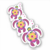 Tropische Hawaiian Honu Turtles Sticker (Voorkant)