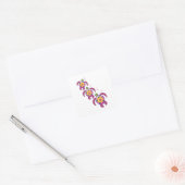 Tropische Hawaiian Honu Turtles Vierkante Sticker (Envelop)