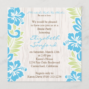 Tropische Hawaiian Invitation Turquoise Kaart