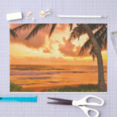 Tropische Hawaiian Island Beach Sunset Tissuepapier (Craft)
