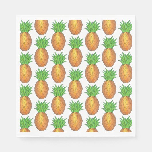 Tropische Hawaiian Island Pineapple Beach Print Servet (Voorkant)