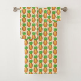 Tropische Hawaiian Island Pineapple Fruit Print Bad Handdoek