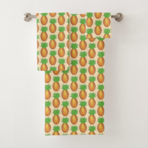 Tropische Hawaiian Island Pineapple Fruit Print Bad Handdoek