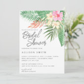 Tropische Hawaiian Luau Bridal Shower Invitation Kaart (Staand voorkant)