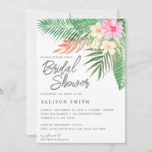 Tropische Hawaiian Luau Bridal Shower Invitation Kaart