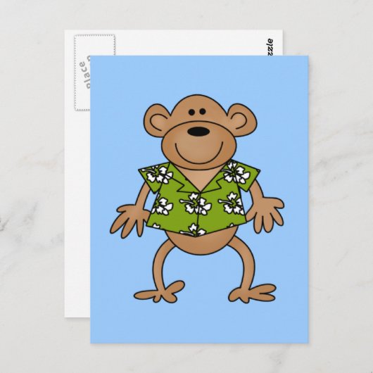 Tropische Hawaiian Monkey Tshirts en cadeaus Briefkaart (Voorkant / Achterkant)