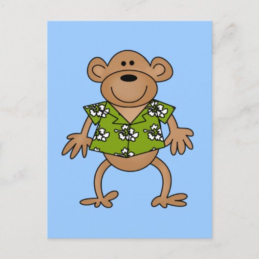 Tropische Hawaiian Monkey Tshirts en cadeaus Briefkaart (Voorkant)